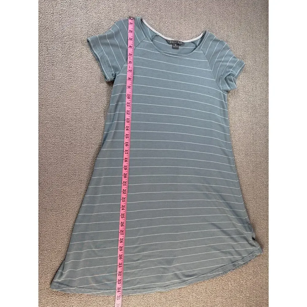 Free Fly Apparel Dockside Striped T-Shirt Dress Bamboo Casual Leisure Small